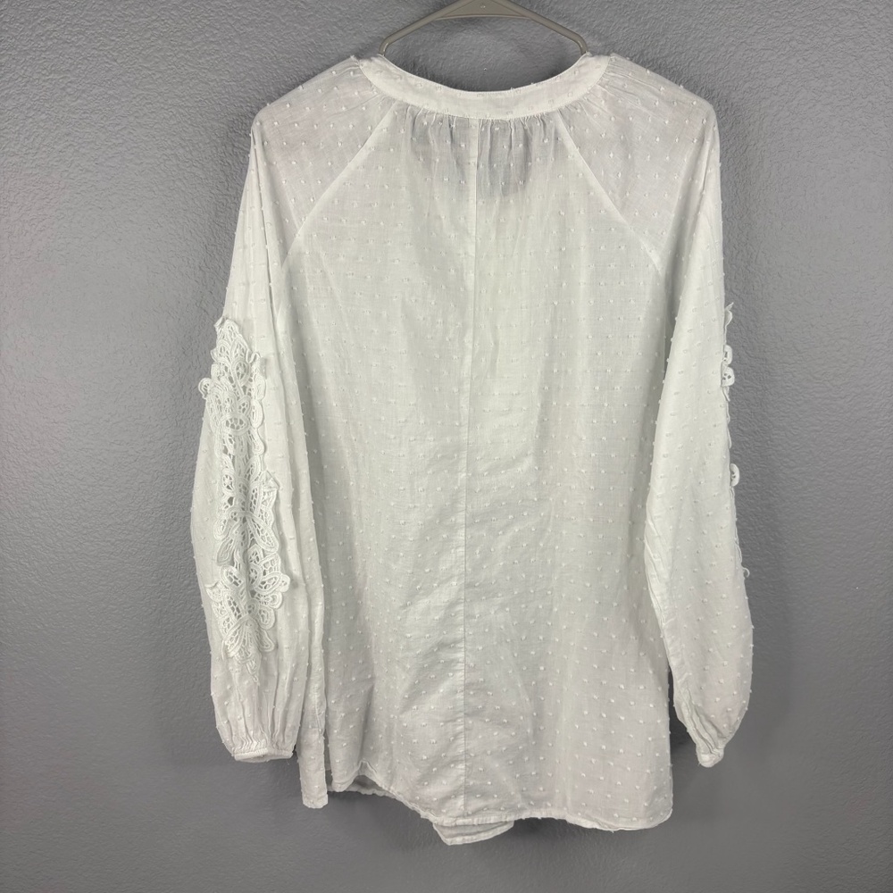 Lane Bryant White Flowy Blouse - Picture 5 of 7